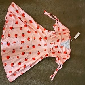 Vintage Retro Style Strawberry Print Dress